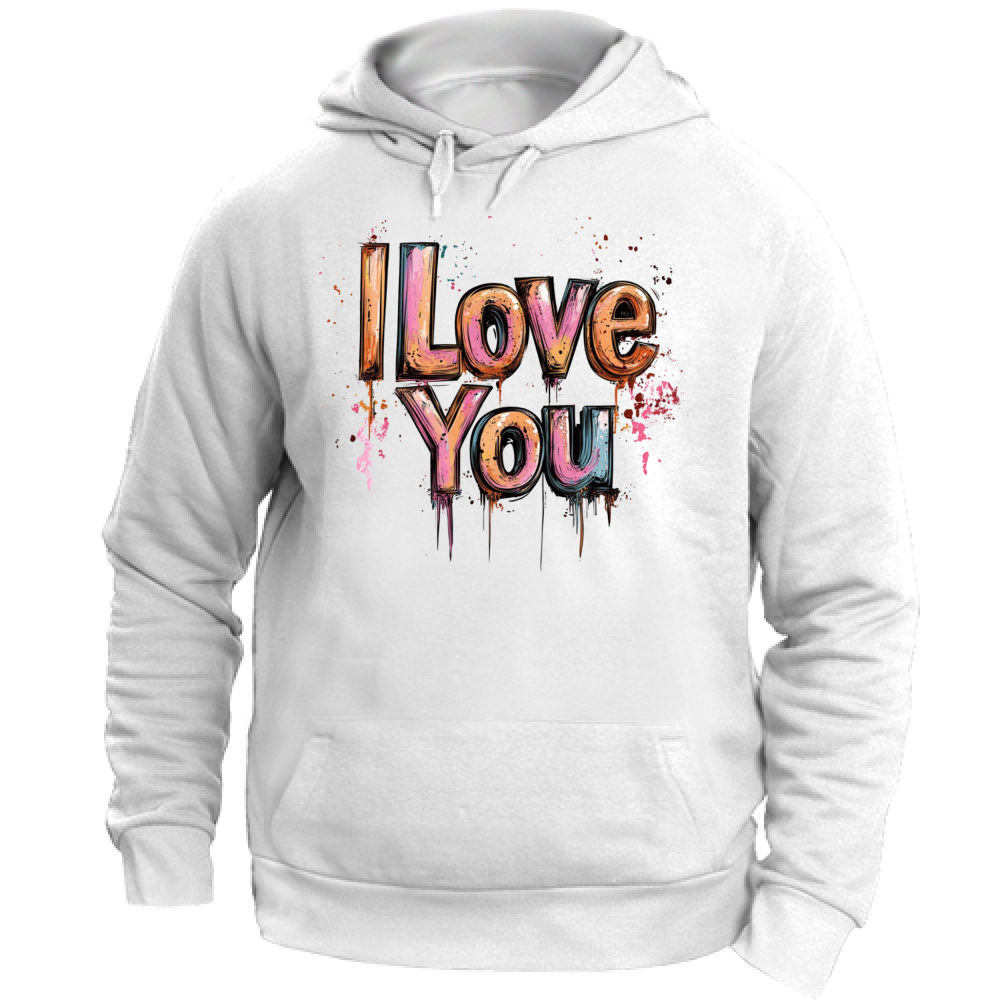 Felpa Unisex con Cappuccio I Love You Street art Style Board 55