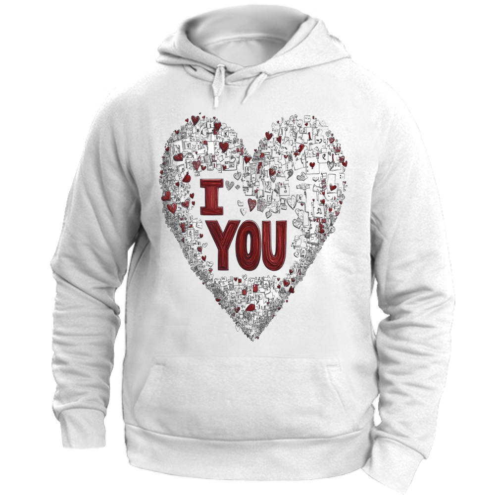 Felpa Unisex con Cappuccio I Love You Haring Style 2 Board 55