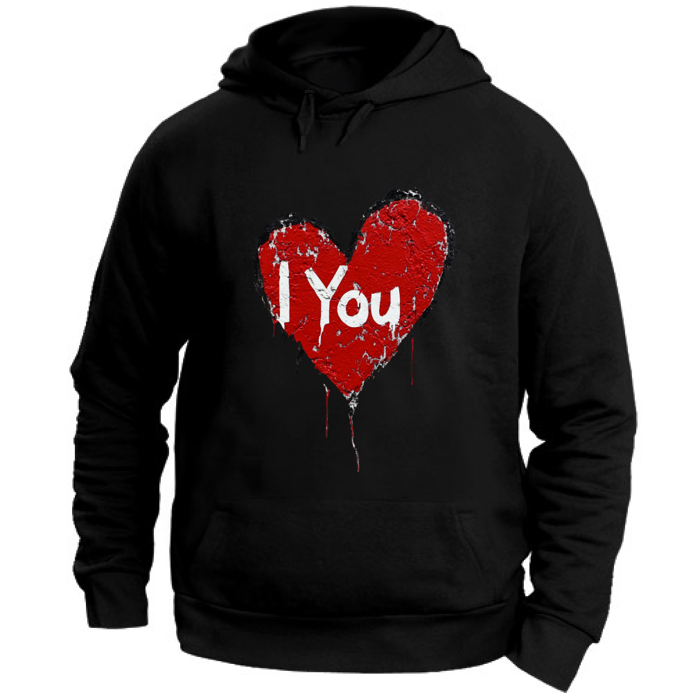 Felpa Unisex con Cappuccio I Love You Street Art Style 4 Board 55