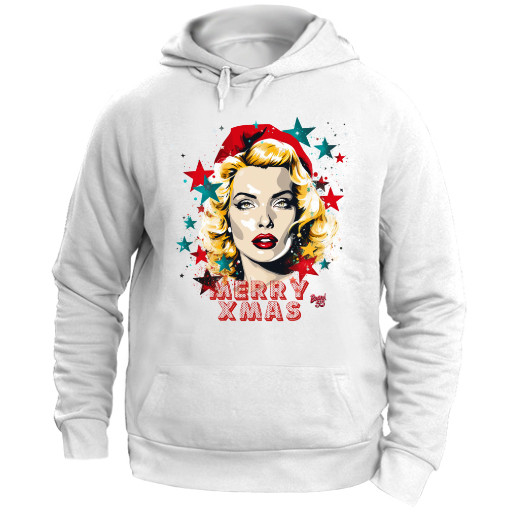 Felpa Unisex con Cappuccio Merry Christmas Pop Art 4 Board55