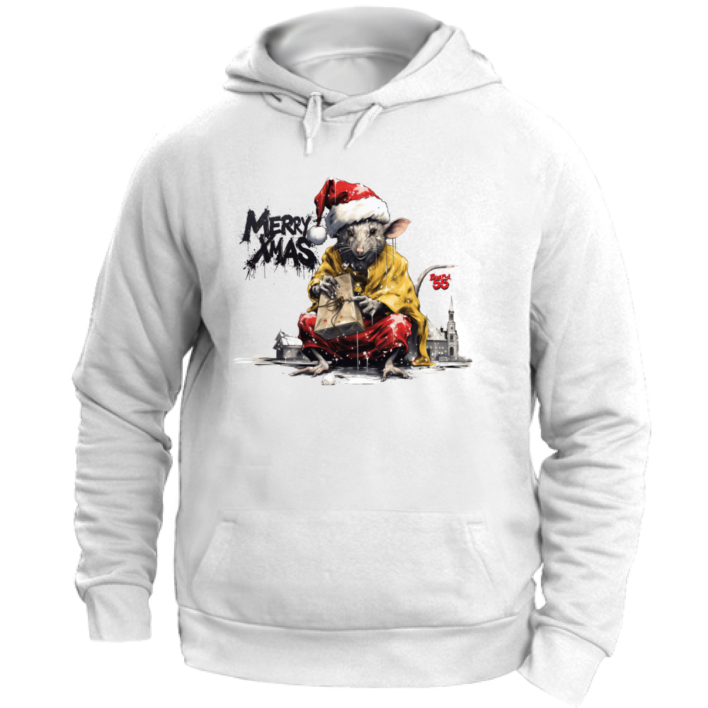 Felpa Unisex con Cappuccio Merry Christmas Banksy Style 4 Board55