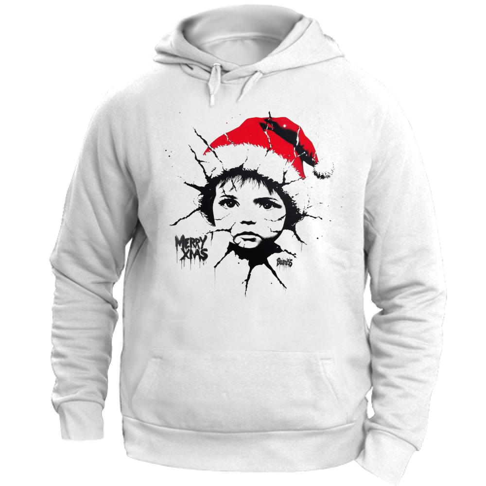 Felpa Unisex con Cappuccio Merry Christmas Banksy Style 3 Board55